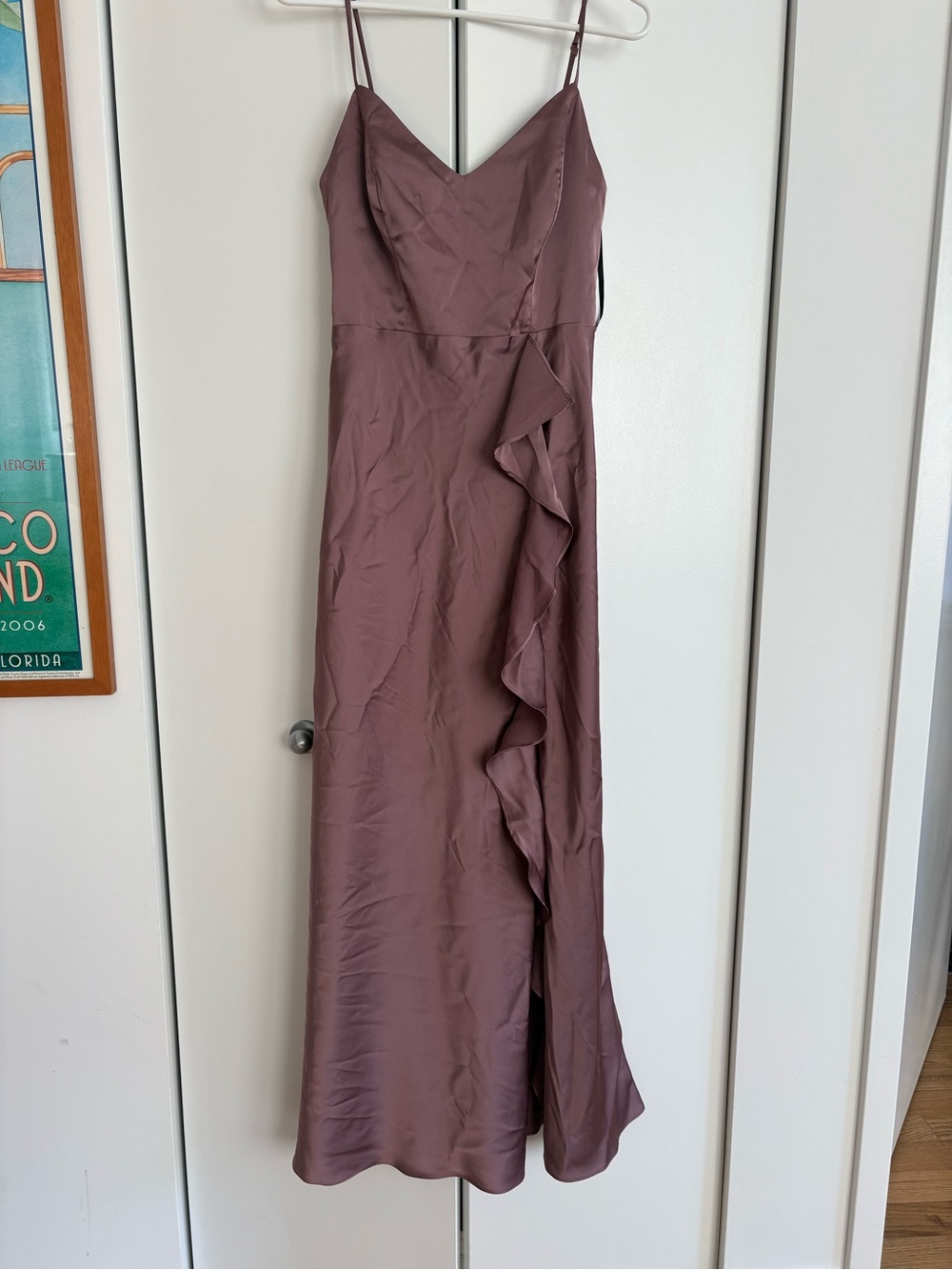 Birdy Grey Theresa Dark Mauve Matte Satin Bridesmaid Dress